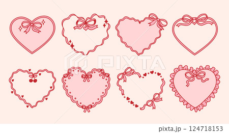 Set of ribbon heart frames 124718153