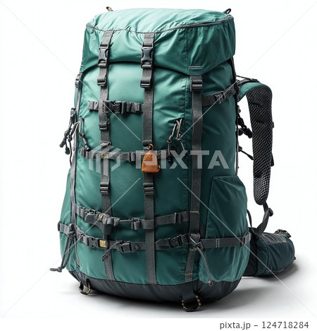 Rugged green hiking backpack with straps and...のイラスト素材 [124718284] - PIXTA