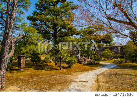 【京都風景】二条城　早春の二の丸庭園 124718636
