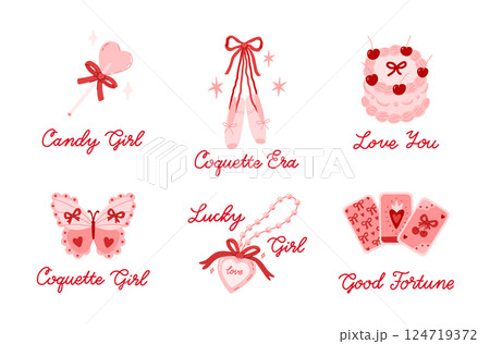 Set of 6 compositions. Decorative pretty elements Set of 6 compositions. Decorative pretty elements 124719372