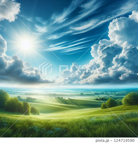 青空　背景　快晴 124719580