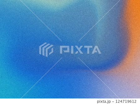 地層のような青とオレンジの質感のあるノイズ入りグラデーション背景 124719612