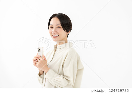 女性 スマートフォン スマホ 女性 スマートフォン スマホ 124719786