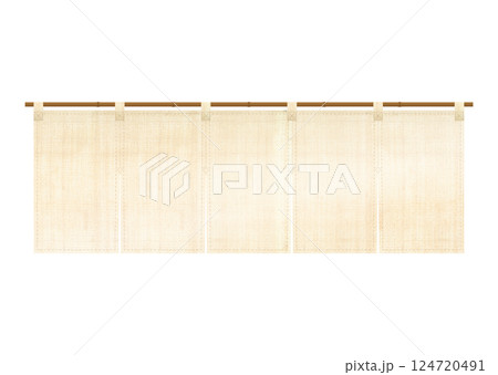 生成りの麻布の暖簾 のれん 124720491