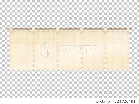 生成りの麻布の暖簾 のれん 124720491