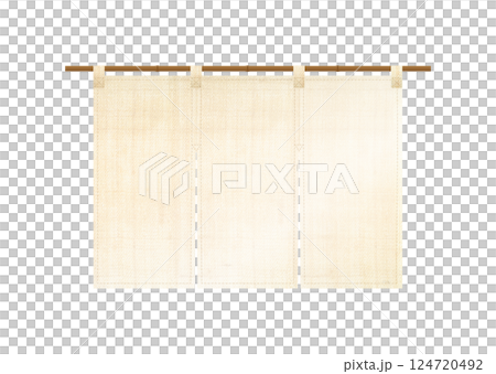 Unbleached linen curtain 124720492