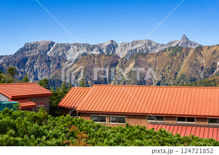 常念乗越から見る槍ヶ岳、大喰岳、中岳　北アルプス　大天井岳パノラマ銀座縦走登山 124721852