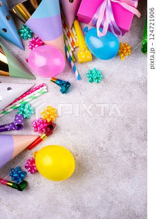 Birthday party celebration concept with papaer hat Birthday party celebration concept with papaer hat 124721906