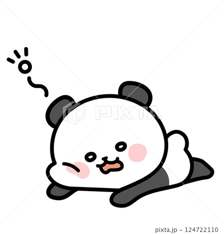 疲労　落ち込む　パンダのイラスト 124722110