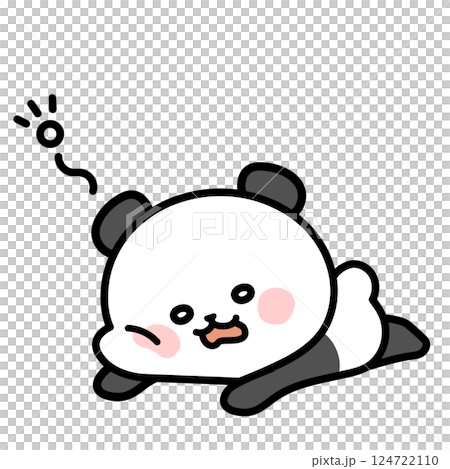 疲労　落ち込む　パンダのイラスト 124722110