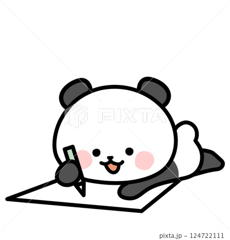 書く　描く　パンダのイラスト 124722111