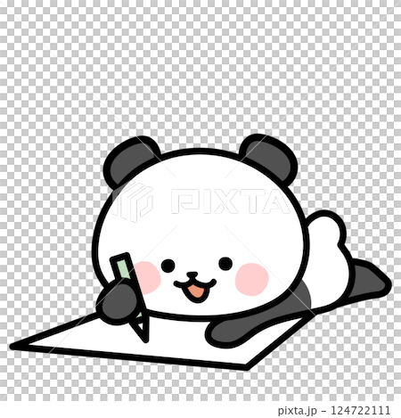書く　描く　パンダのイラスト 124722111