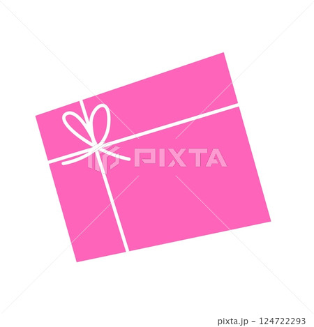 Gift with ribbon and bow. Present wrapped for holiday, birthday, or anniversary with festive 124722293