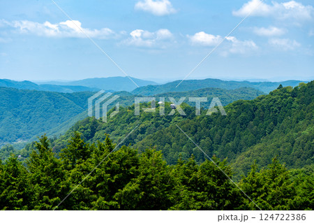備中松山城展望台からの風景 備中松山城展望台からの風景 124722386