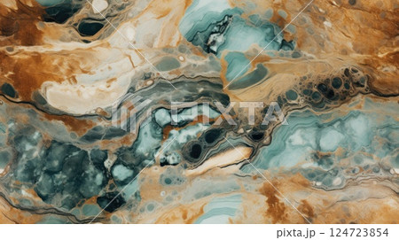 abstract marble texture agate dark green teal, ai 124723854