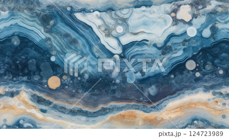 abstract marble texture agate blue, ai 124723989