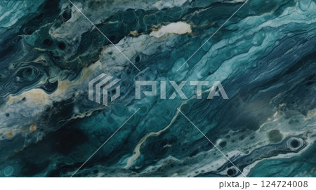 abstract marble texture agate dark green teal, ai 124724008