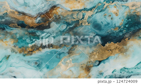 abstract marble texture agate dark green teal, ai 124724009