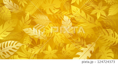 A vibrant yellow leaf pattern in golden tones. A vibrant yellow leaf pattern in golden tones. 124724373