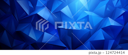 Abstract blue geometric background with sharp, interconnected crystals. 124724414