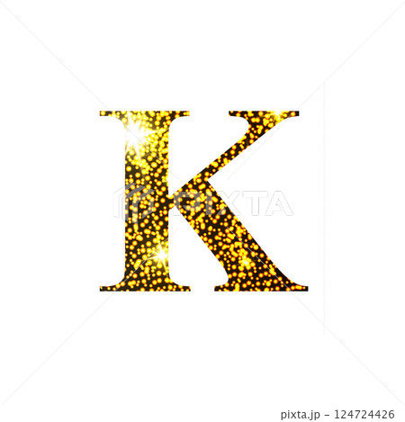 Golden letter K. Letter of the alphabet. 124724426