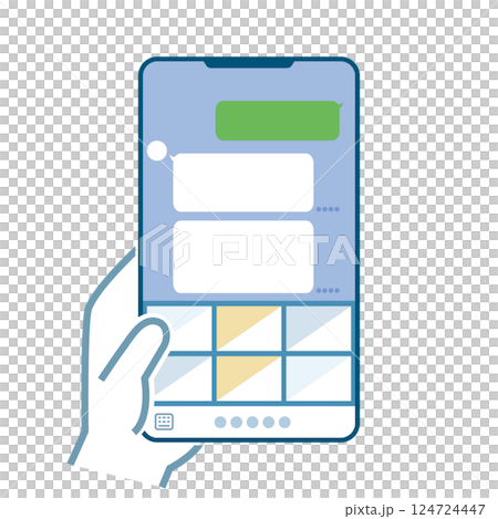 Illustration of a smartphone with lines displayed Illustration of a smartphone with lines displayed 124724447