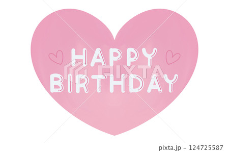 Happy birthdayの文字とピンク色の文字　お誕生日おめでとう 124725587