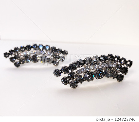 Unique earrings for women on a white background, promotional photo for an online vintage and handmade jewelry store Unique earrings for women on a white background, promotional photo for an online vintage and handmade jewelry store 124725746
