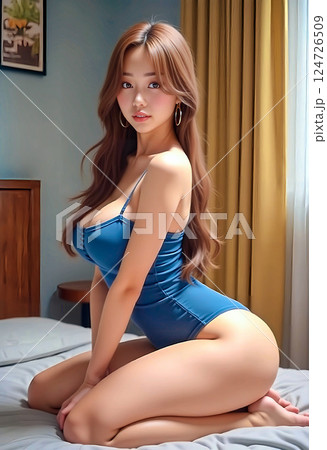 ポーズをとるSEXYな美女　読者モデル　コスプレ　撮影会　[AI生成画像] 124726509