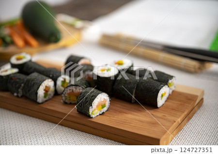 Delicious home made sushi rolls Delicious home made sushi rolls 124727351