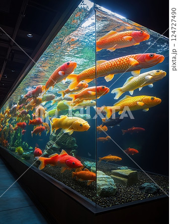 Dreamy Skylight with Swimming Fish 124727490