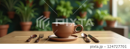 Cozy Coffee Moment with Nature Cozy Coffee Moment with Nature 124727701