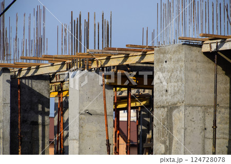 Construction of a residential building, reinforced concrete structures Construction of a residential building, reinforced concrete structures 124728078