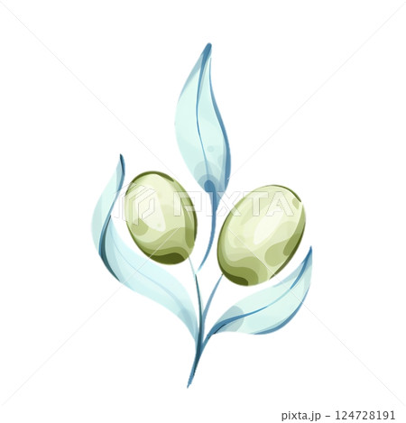 Exploring the beauty of olives and olive oil through watercolor illustration in vibrant tones Exploring the beauty of olives and olive oil through watercolor illustration in vibrant tones 124728191