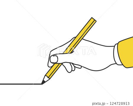 鉛筆を持つ手 鉛筆を持つ手 124728913