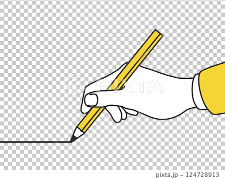 鉛筆を持つ手 鉛筆を持つ手 124728913