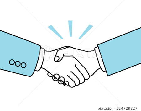 握手する2人のビジネスマンのイラスト素材 124729827