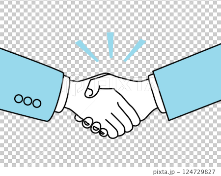 Illustration material of two businessmen shaking hands 124729827