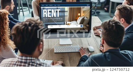Online Real Estate Rental Search brisk On Computer 124730712