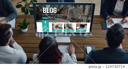 blogging concept, web blog Social Media Information network brisk 124730714