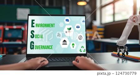 ESG environmental social governance policy for brisk business 124730779