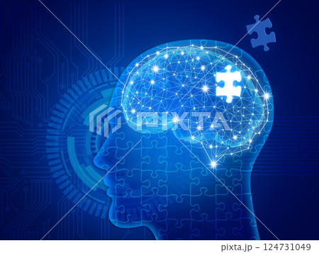 脳のイメージ、サイバーイメージ 脳のイメージ、サイバーイメージ 124731049