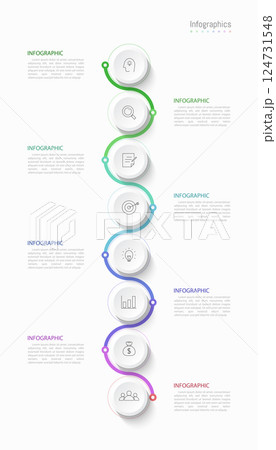 Infographic 8 options design elements for your business data. Vector Illustration. 124731548