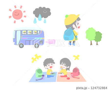 遠足を楽しむ子ども達 遠足を楽しむ子ども達 124732864