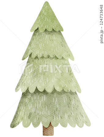 Watercolor Pine Tree-2 Watercolor Pine Tree-2 124733648