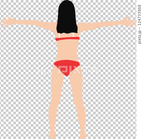 Illustration of a woman in a swimsuit posing 124733988
