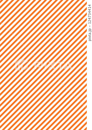 ストライプ斜線パターンの背景イラスト素材　濃いオレンジ色白　 124734414