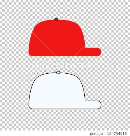 Red white cap Red white cap 124734916