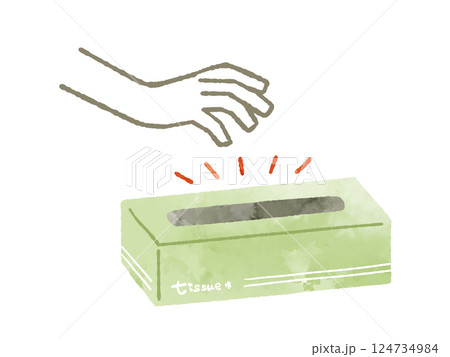 空のボックスティッシュ-水彩 空のボックスティッシュ-水彩 124734984