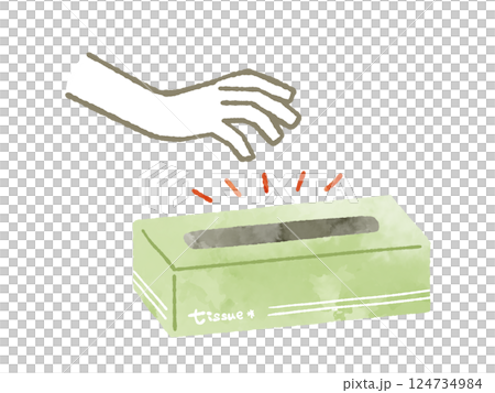 Empty tissue box - watercolor Empty tissue box - watercolor 124734984